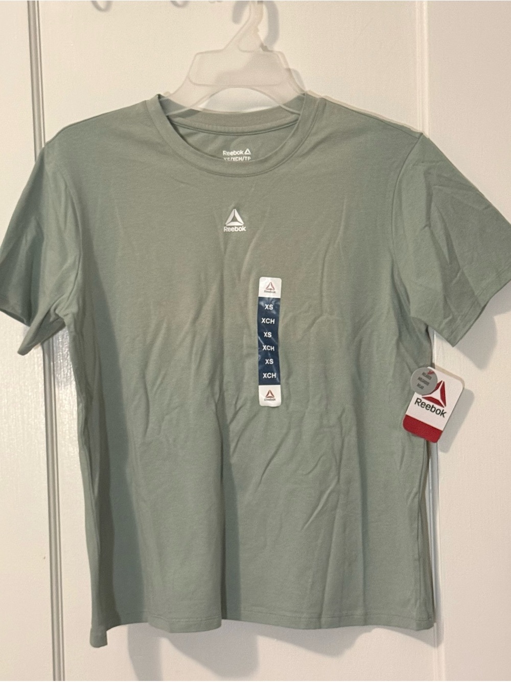 Reebok Women’s Sage Green Short Sleeve Logo Tee Size XS